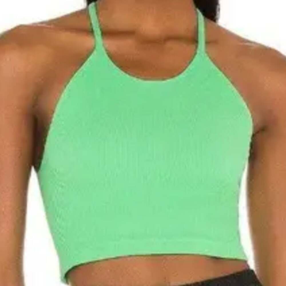 Free People Movement Happiness Cropped Run Tank Racerback Ribbed Fresh Cute XS